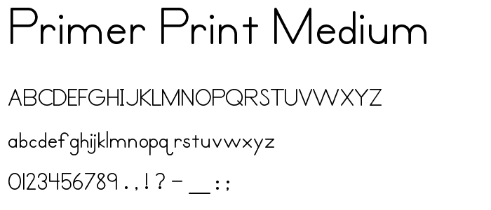 Primer Print Medium font